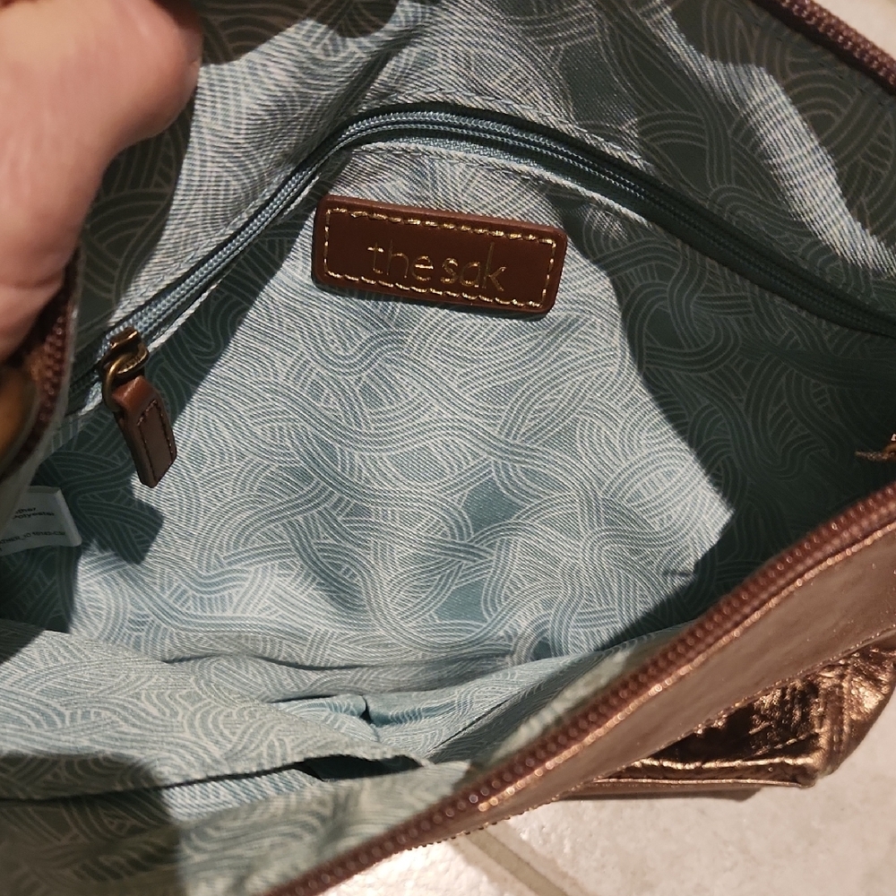 The Sak Metallic Brown Floral Crossbody Bag - Picture 11 of 17